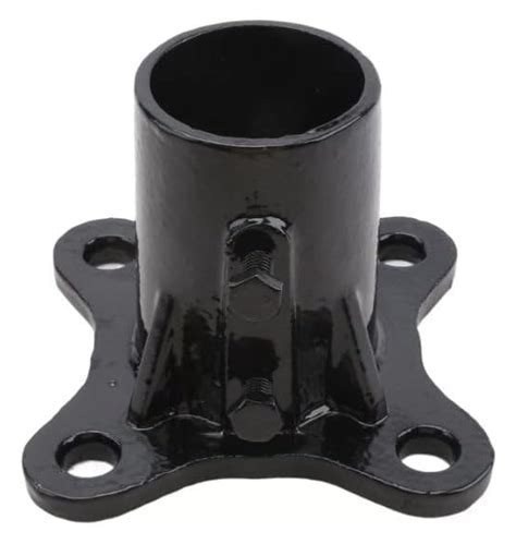 2 1/2" Floor Flange - 2 3/8" OD Black Steel Post Base with Set Screws ...
