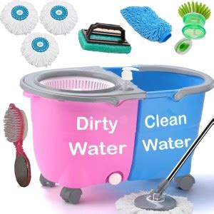 V-MOP Premium Jumbo 4 Wheel Trolley Cleaning Spin Mop (6 Months ...