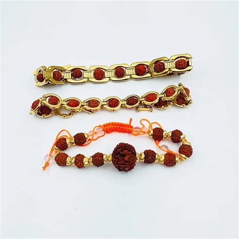 Pack Of 3 Natural 5 Mukhi Rudraksha Bracelet Combo l Stylish Small Siz ...