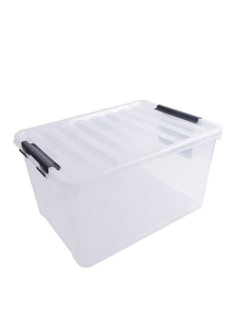 Lock & Lock Inplus Easy Clip Storage Box, 40 L, Transparent, Plastic ...