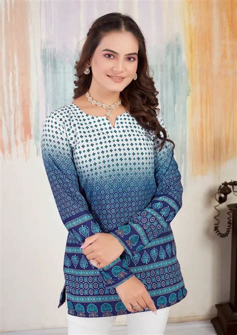 SAMVRITA Cotton Printed Short Kurtas With Full Sleeves Price in India ...