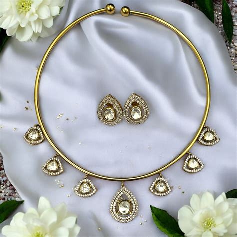 Ivory Gold Plated Hasli Jewellery set – AAMARA