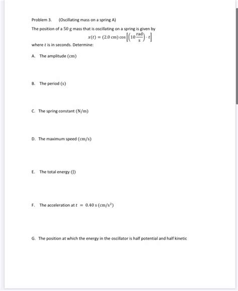 Oscillating Spring with Mass Problem 的图像结果