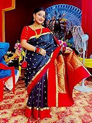 Buy Avik Creations Women's Kanchipuram Silk Saree With Running Blouse ...