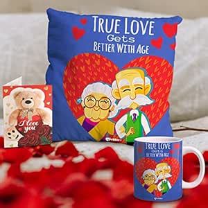 Buy ARCHIES Pair Combo Pack of 3 | 1 Ceramic Mug | 1 Cushion Cover with ...