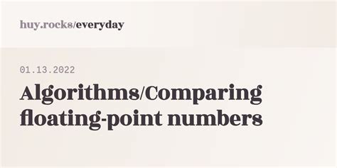 Image result for Comparing Floating Point Numbers