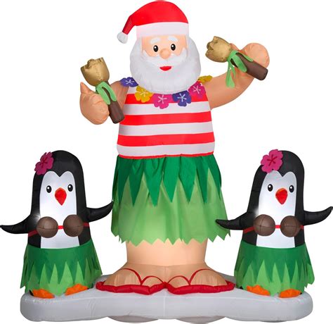 Gemmy Animated Christmas Inflatable Hula Santa and India | Ubuy