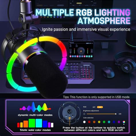 MAONO XLR/USB Dynamic Microphone, RGB Gaming Mic India | Ubuy