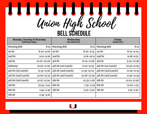 Bell Schedule | Union High School