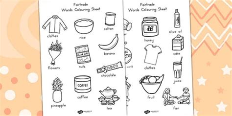 Fairtrade Words Colouring Sheets (teacher made) - Twinkl