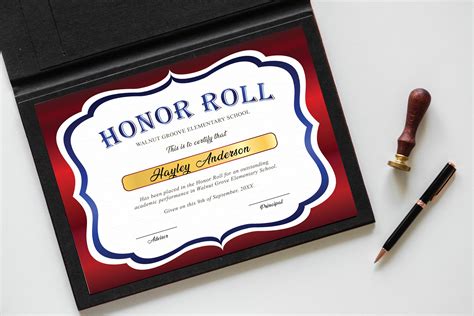 DIY Editable Honor Roll Award Certificate Set of 4 Bundle, Custom Stud ...
