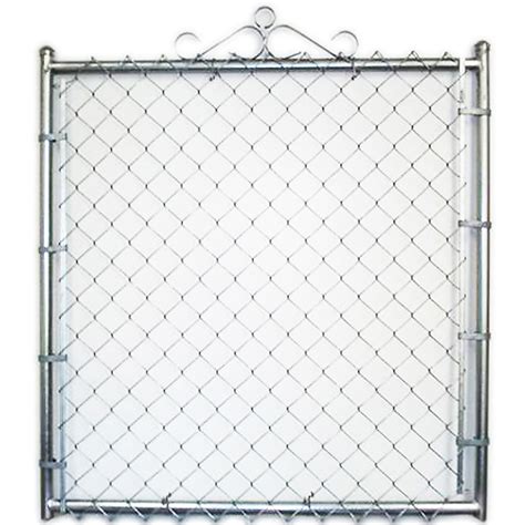 3-1/2-ft H x 4-ft W Galvanized Metal Walk-thru Chain Link Fence gate 2. ...