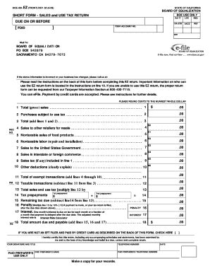 BOE 401-EZ Short Form Sales And Use Tax Form PDF - Fill and Sign ...