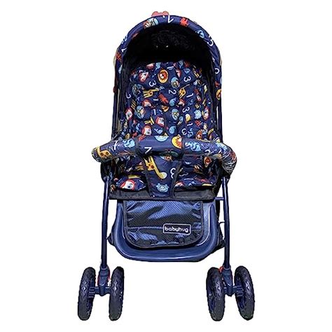 Buy Babyhug Comfy Ride Stroller with Reversible Handle - Navy Blue ...