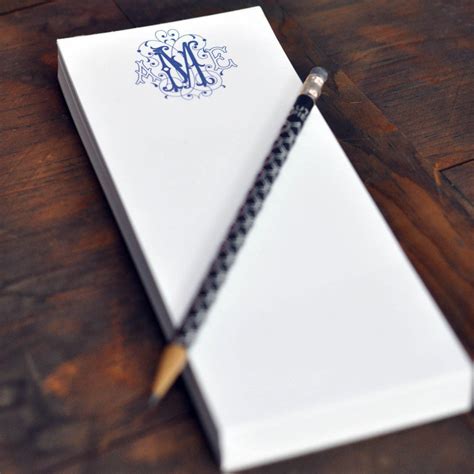 Personalized Notepad | Custom SKINNY Monogram or Name Notepads - Etsy