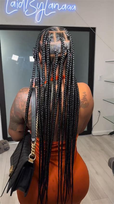 Large Bohemian Knotless Braids🌸 | Boho hairstyles, Feed in braids ...