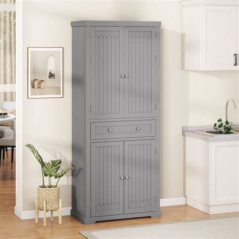 Balconera 72'' Kitchen Pantry Cabinet With Classified Pantry Door, Kitchen Storage Cabinet With ...