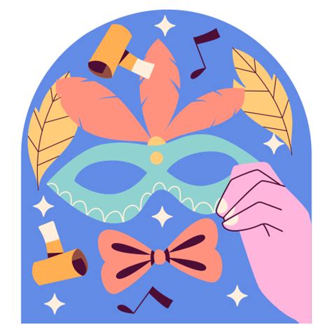 Carnival mask Stickers - Free birthday and party Stickers