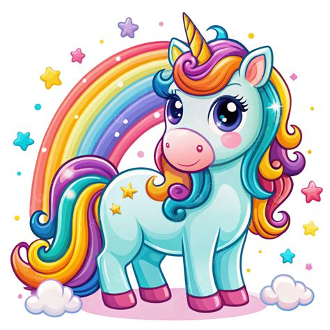 Clipart Rainbow Unicorn Unicorn Illustration For Children Design....