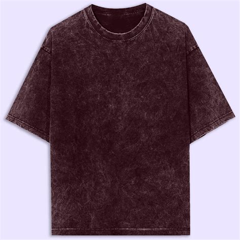 Plain Maroon Acid Wash Oversized T-Shirt