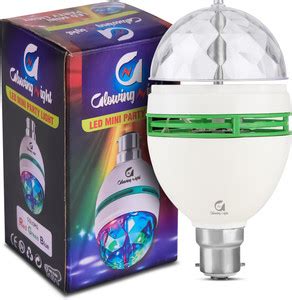 Glowing Night Multicolor LED Crystal 360 Degree Rotating Bulb Magic ...