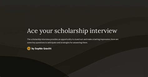 Ace Your Scholarship Interview: The Az Preparation Guide