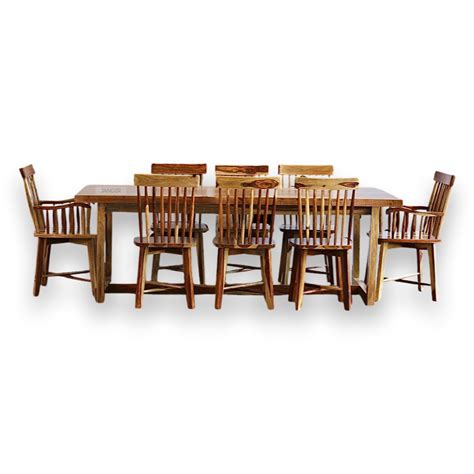 Diviner Live edge Eight Seater Dining Table Set
