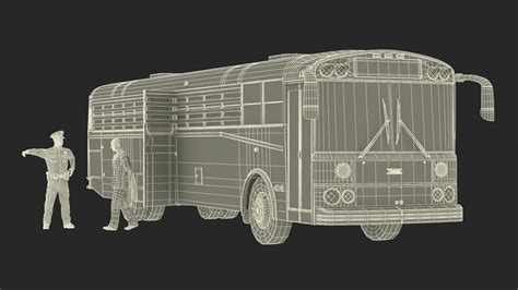 3D Prison Corrections Bus with Officer and Inmate | 3D Molier International