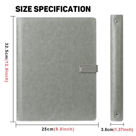 Toplive Padfolio Portfolio Folder 3 Ring Binder Business Padfolio ...