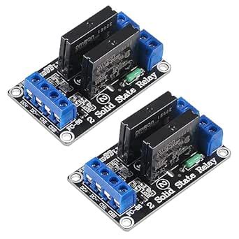 XIITIA 2pcs Solid State Relay Module, 5V 2 Channel 2A Solid State Relay ...