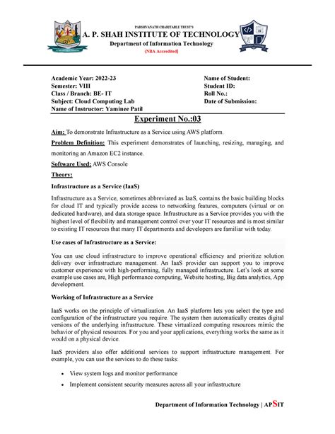 Minor Experiment No-3 - Department of Information Technology | APSIT ...