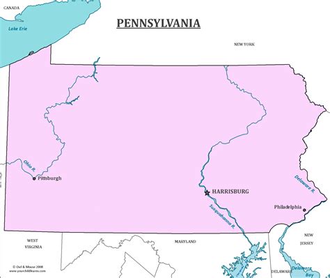 Map Of Pa Borders