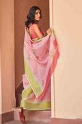 Buy Flamingo Pink Linen Saree 85049 Online | Karagiri