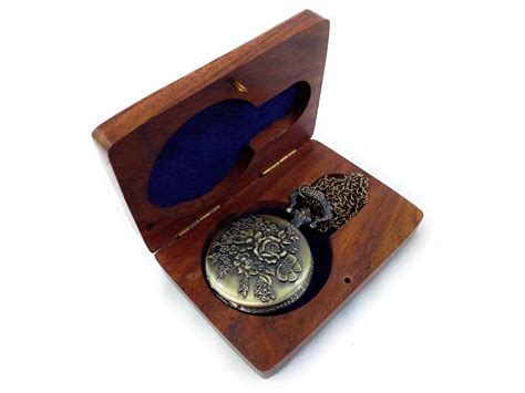 Kartique Full Hunter Pocket Watch with Chain | Embossed with Flower ...