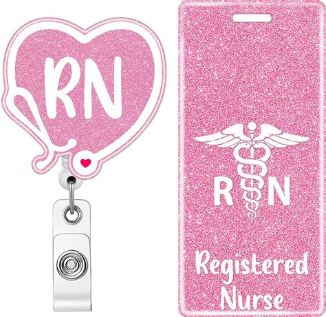 Amazon.com : Plifal RN Registered Nurse Badge Reel Holder Retractable ...