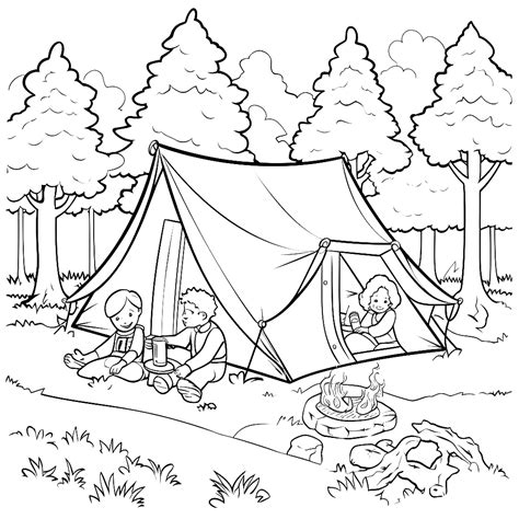 Camping coloring pages – Coloring corner