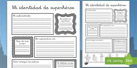 Ficha de actividad: Mi identidad de superhéroe