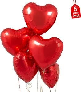Flipkart.com | Party Propz Solid 5 pcs 18inches Red Heart Balloons ...