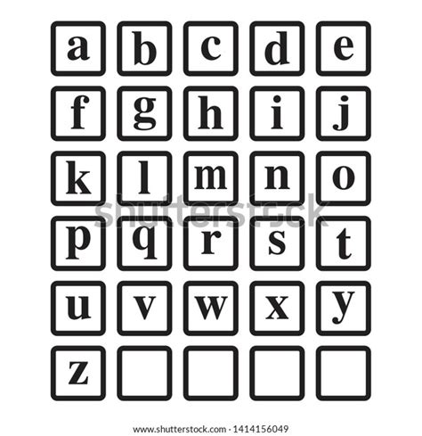 Lowercase Letters Childrens Wooden Alphabet Block Stock Vector (Royalty Free) 1414156049