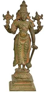 Buy Exotic India Four Armed Standing Vishnu - Brass Statue Online at ...