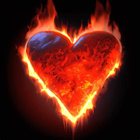 Burning Heart Graphic · Creative Fabrica