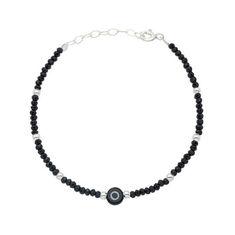 Buy the Silver Black Evil Eye Twinkle Bracelet - Silberry