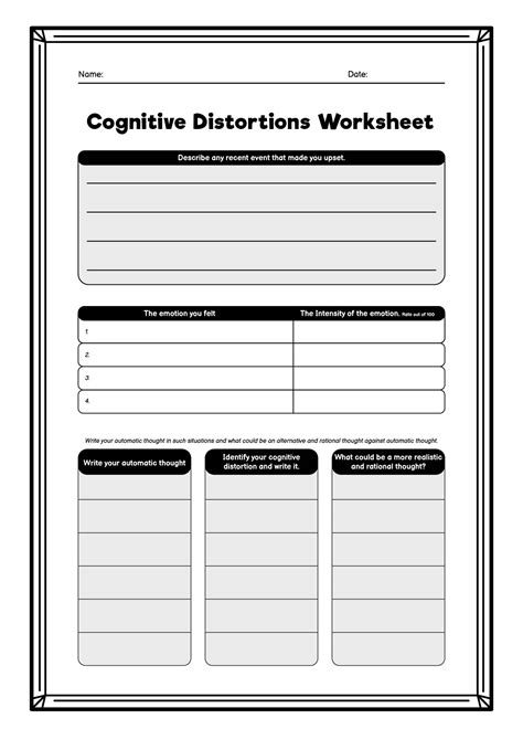 Image result for Identifying Cognitive Distortions Worksheet