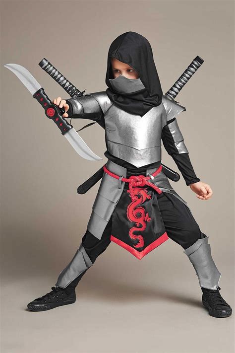 Ninja Costume For Kids White Skull Lord Ninja Costume For Kids | Party