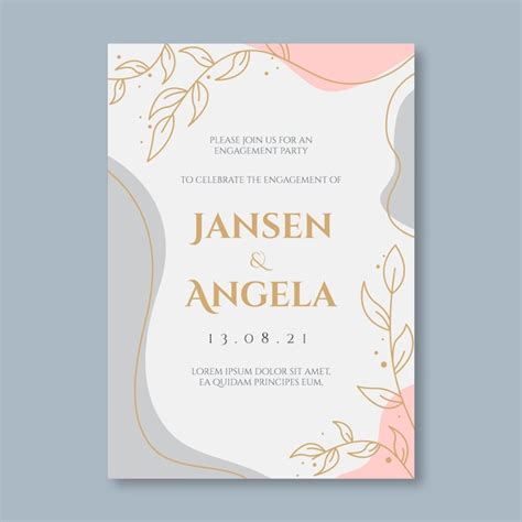 Engagement invitation template with elegant ornaments | Premium Vector