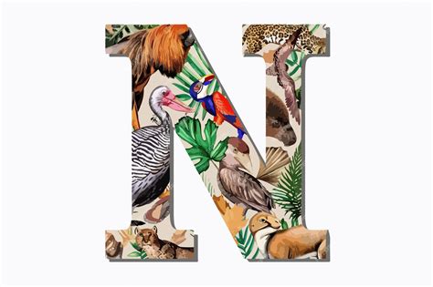 Vibrant Animal Alphabet Letter N Clipart Isolated on White Background ...