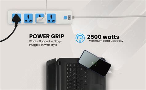 ZEBRONICS ZEB-PS4301 2500 WATTS Power Extension Socket with 4 Universal ...