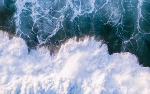 Wallpaper waves, sea, aerial view, water, surface, dark hd, picture, image