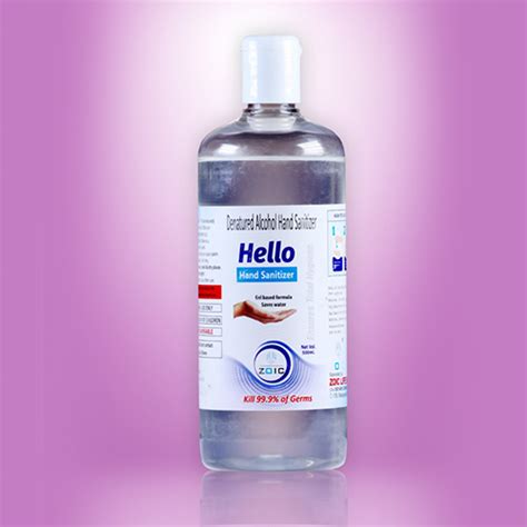 Hello 500ml Gel Hand Sanitizer Zoic Lifesciences
