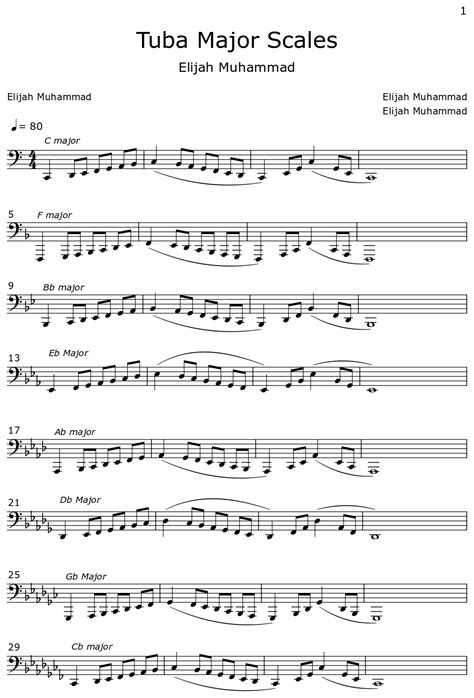 Tuba D Major Scale at Jeremy Fenner blog